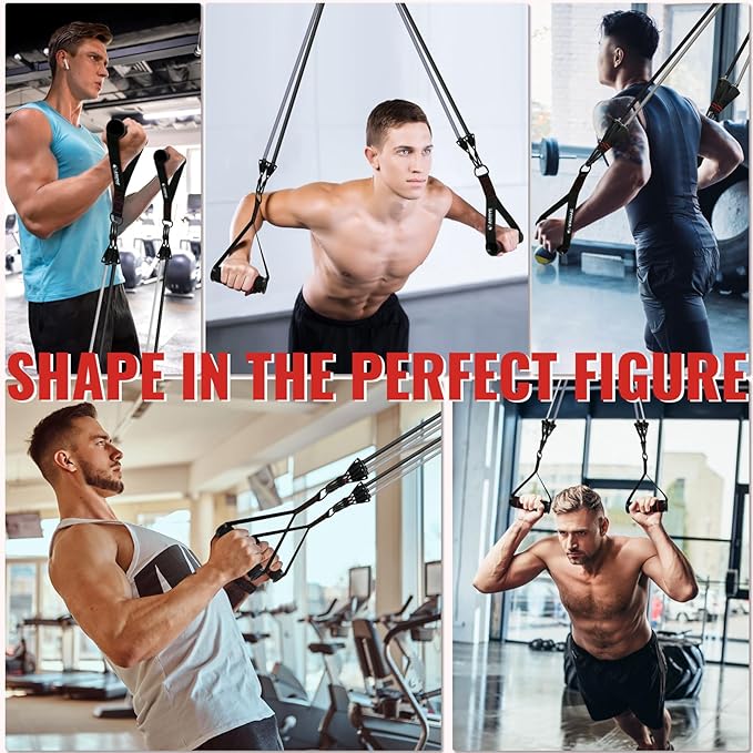 Aihoye Resistance Bands for Working Out, Exercise Bands with Handles, Stretch Bands for Exercise, Workout Bands with Door Anchors for Physical Therapy & Strength Training-FlexoryFit