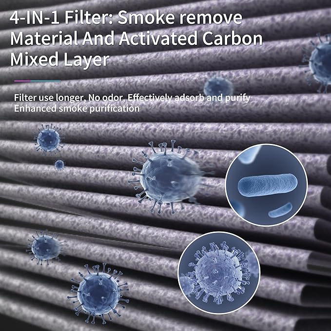 MK06 MK01 True HEPA Replacement Filter Compatible with MK01 MK06 and Kloudi DH-JH01,for Tolife TZ-K1,for FreAire HAP601/KN6391, MJ012H and MJ001H Air Purifier,Smoke Remover,2Pack
