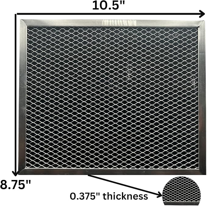 Charcoal Filter for Broan Range Hood – 8.75" x 10.5" x 3/8", Aluminum Mesh, Grease & Odor Replacement – 1 Pack