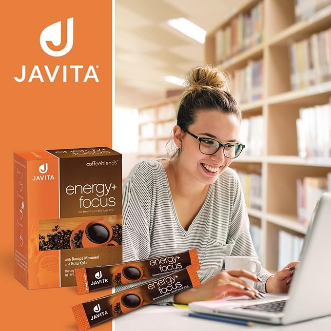 Javita Energy + Focus Instant Coffee Packets, 100% South American Arabica & Robusta Blend, plus Herbs for Clarity, Energy, & Focus, Keto, Dieters Drink, 3 boxes of 24 (4.2g) sticks-FlexoryFit