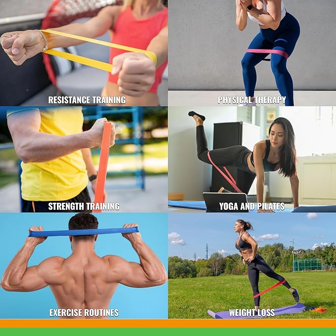 SmarterLife Resistance Bands for Working Out, Latex-Free Exercise Bands for Women, Men, 5 Extra Wide Workout Bands for Weight Loss, Home Gym, Booty Bands, Physical Therapy Bands, Workout Guide-FlexoryFit
