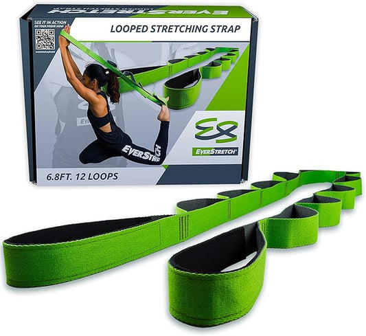 EverStretch Non-Elastic Stretching Strap with Loops - Move Freely with This Looped Stretch Strap Premium Stretch Band for Sports, Physical Therapy and Recovery from Knee Replacement Surgery.-FlexoryFit