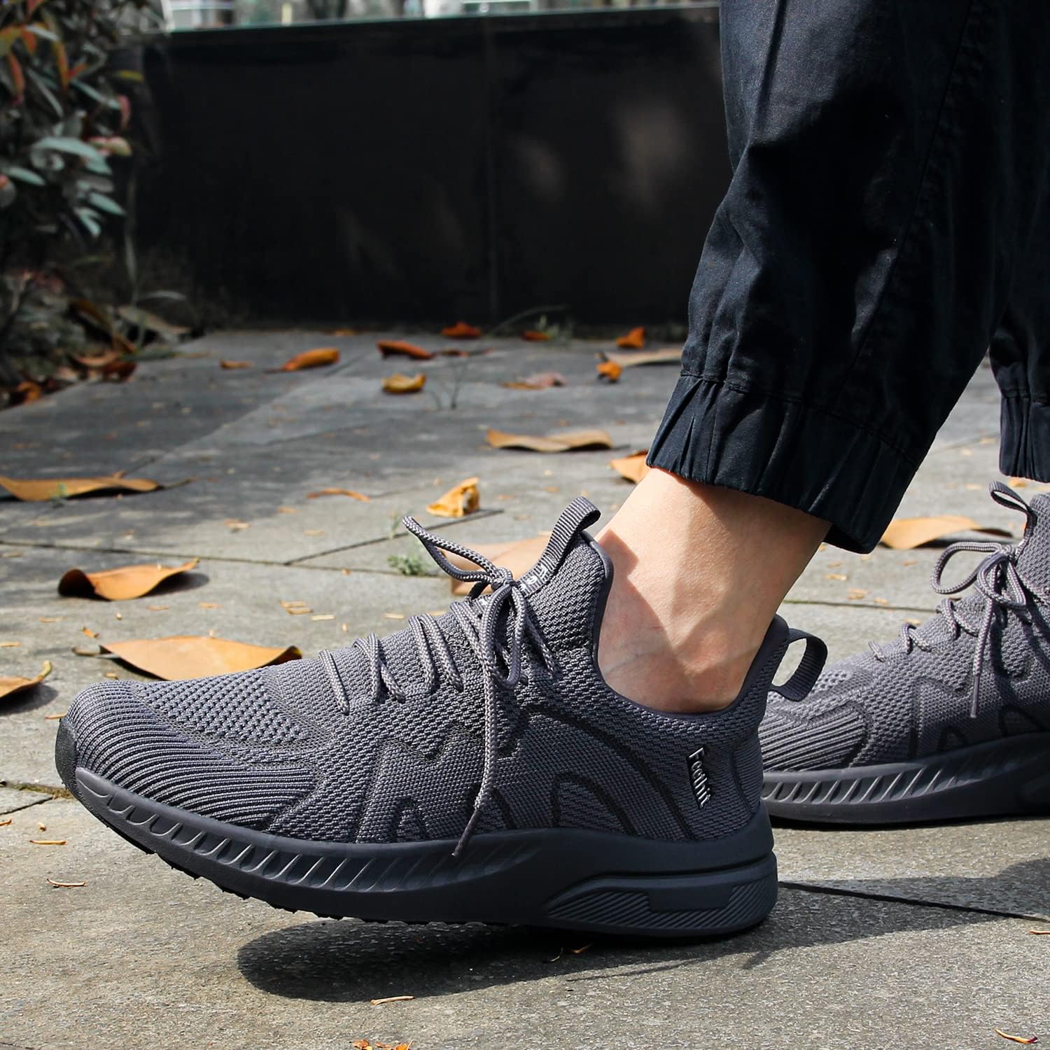 Feethit Mens Non Slip Walking Sneakers Lightweight Breathable Slip on Running Shoes Athletic Gym Tennis Shoes for Men
