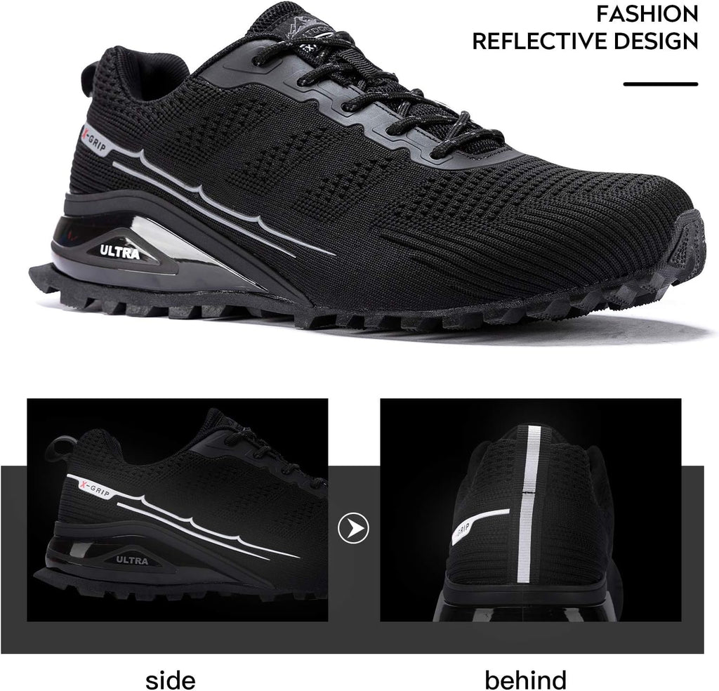Kricely Men's Trail Running Shoes Fashion Walking Hiking Sneakers for Men Tennis Cross Training Shoe Outdoor Snearker Mens Casual Workout Footwear