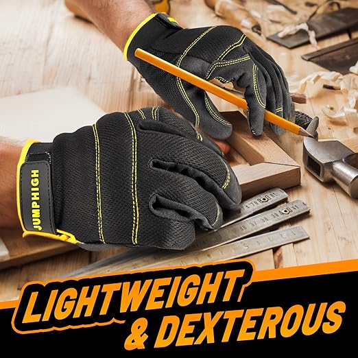 JUMPHIGH Work Gloves Women 2 Pairs, UltraLight Gardening Gloves, MultiFunctional Utility Gloves for Yard, Houseworking, Warehouse, Touchscreen, Flex Grip, Machine Washable (S)-FlexoryFit