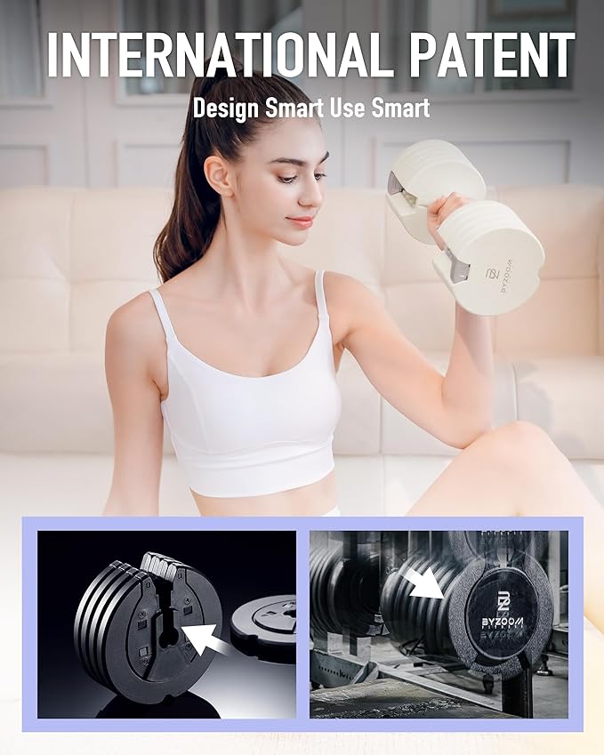 Adjustable Dumbbell – 12.5/25lb Single Unit OR Set of 2 – 5-in-1 Adjustable Weight for Home Gym, Strength Training & Fitness Workouts, White OR Black-FlexoryFit