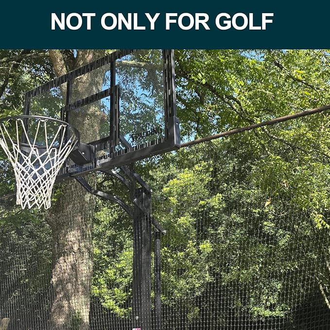 Sports Netting,Golf Practice Net Hitting Net with 33Feet Nylon Rope Also for Baseball, Hockey, Soccer, LAX and More - 10x10ft/10x15ft/10x20ft/10x25ft/10x30ft/10x40ft/10x50ft