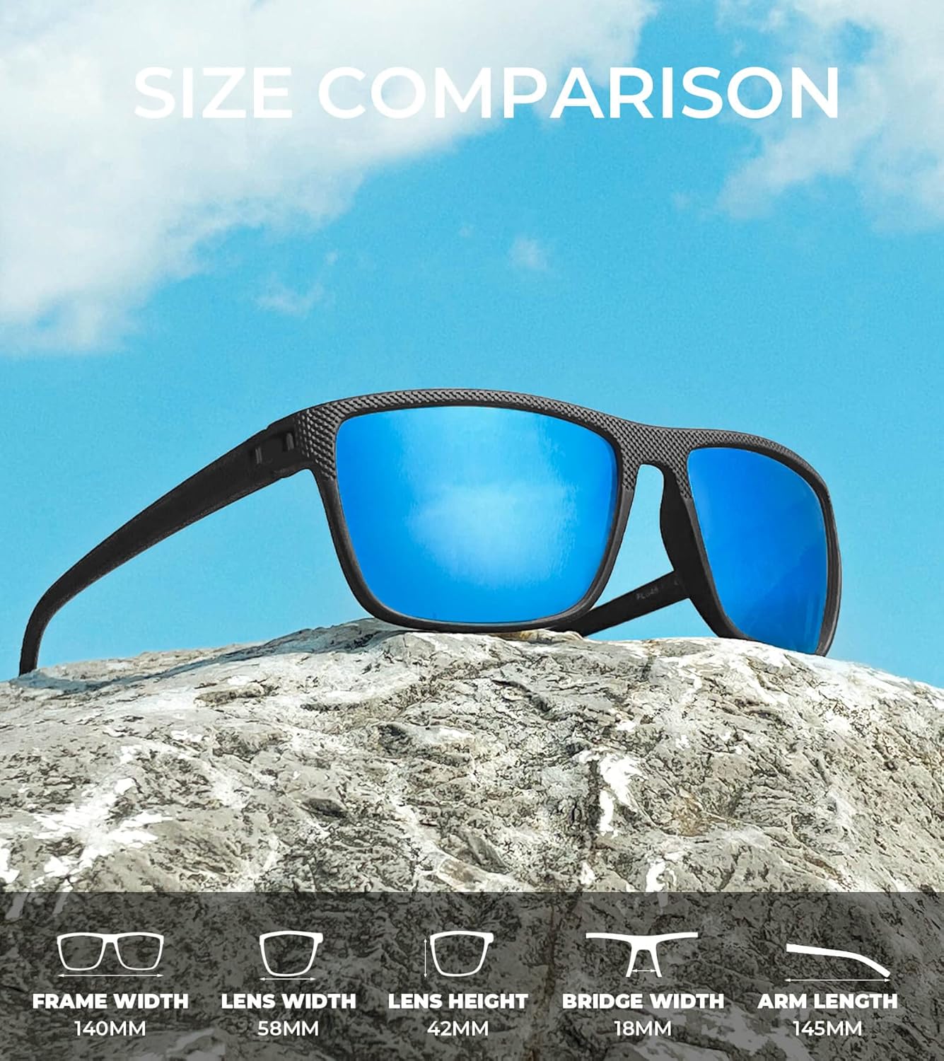 KALIYADI Polarized Sunglasses for Men, Lightweight Sun Glasses with UV Protection for Driving Fishing Golf