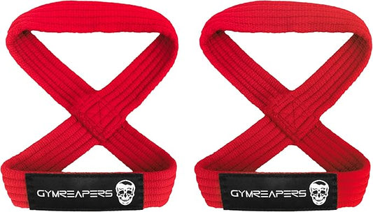 Gymreapers Figure 8 Lifting Straps For Deadlift, Powerlifting, Strongman, & Cross Training Strong Weightlifting Wrist Straps For Men, Women-FlexoryFit