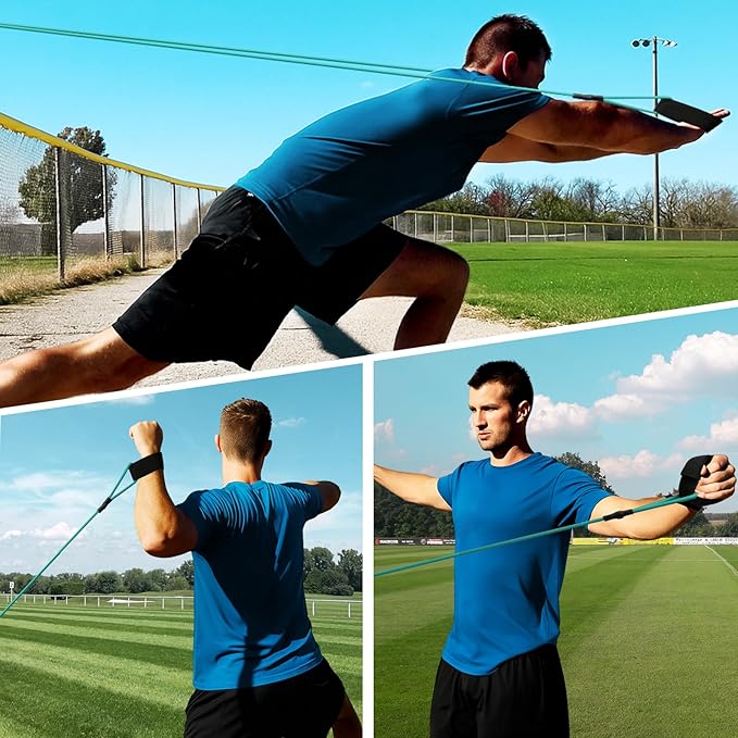 Baseball Pitching Resistance Bands - 15/30 Lb Softball Pitching Trainer, Resistance Bands for Arm Strength, Ideal for Training, Warm-Ups & Beginner Learning-FlexoryFit