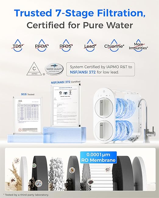 Waterdrop G2P600 Reverse Osmosis System, TDS Reduction, 7 Stage Water Filtration - Image 3