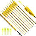 31Inch Carbon Arrow, Practice Hunting Arrows, Camo Turkey Feather Fletching, Arrows for Compound & Recurve Bow with Removable Tips Adjustable Nocks