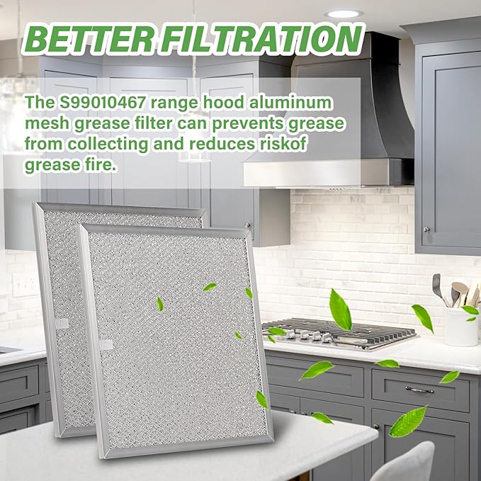 [2PCS] S99010467 99010467 Range Hood Aluminum Mesh Grease Filter Replacement 11-1/2 X 11-1/2 X 3/8 Inches.