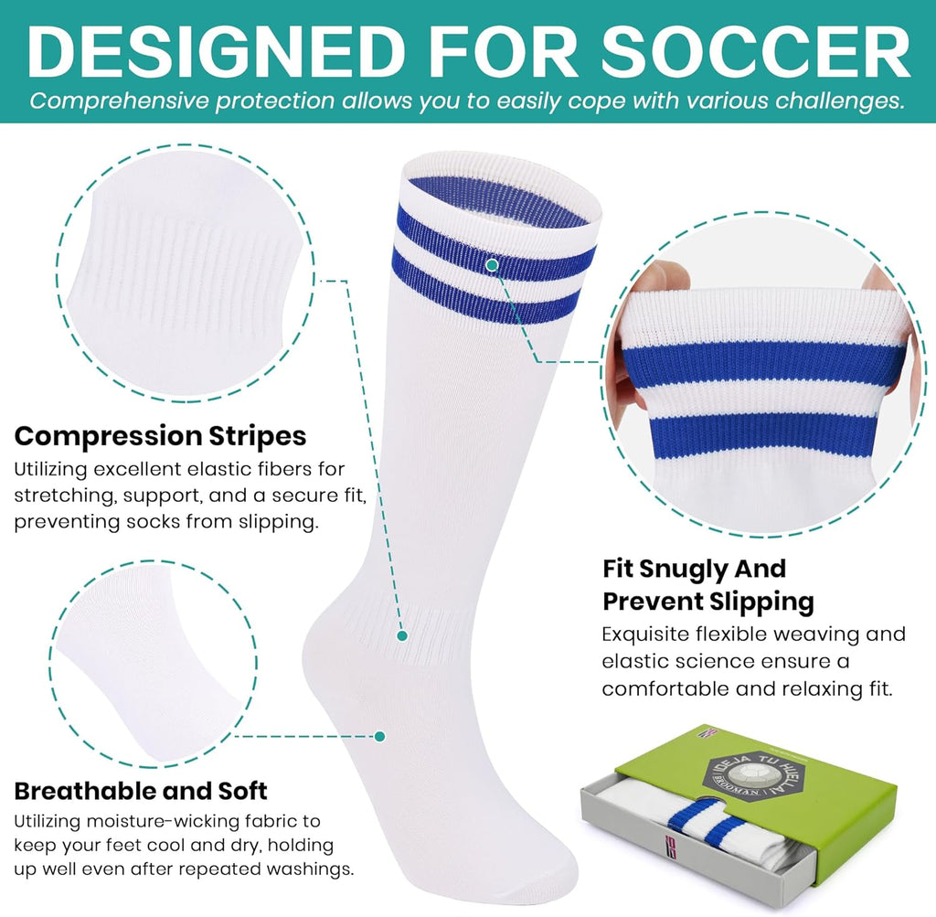 brooman Kids Firm Ground Soccer Cleats Boys Girls Football Cleats with Soccer Socks