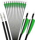 ZSHJGJR 30 Inch Archery Carbon Arrows Hunting Arrows with 4” Turkey Feather Target Practice Arrows Spine 500 for Compound & Recurve &Traditional Bow 6/12pcs