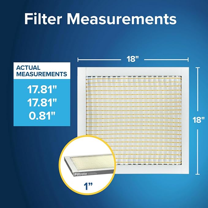 Filtrete 18x18x1 Air Filter, MPR 300, MERV 5, Clean Living Basic Dust 3-Month - Image 2
