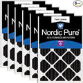 Nordic Pure 20x24x4 (Actual Size: 19 3/8 x 23 3/8 x 3 5/8) Pure Carbon Pleated Odor Reduction Merv 8 Furnace Filters 6 Pack