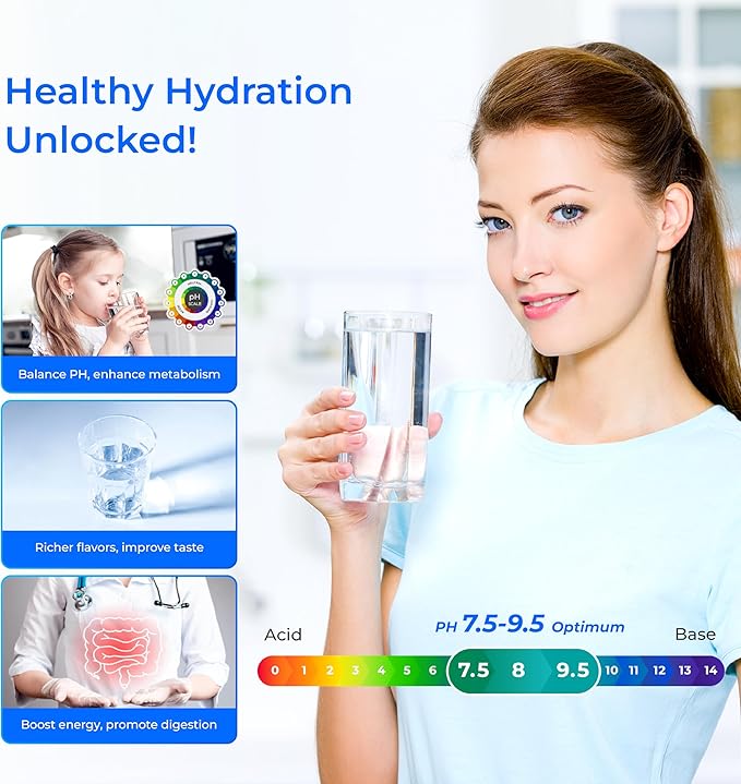 Waterdrop 𝐀𝐥𝐤𝐚𝐥𝐢𝐧𝐞 Water Filter WD-ALK35, Alkaline Filter for Reverse Osmosis System, pH Balance and Restore Minerals for RO Alkaline Filter, Under Sink Water Filter, 1/4" Quick Connect