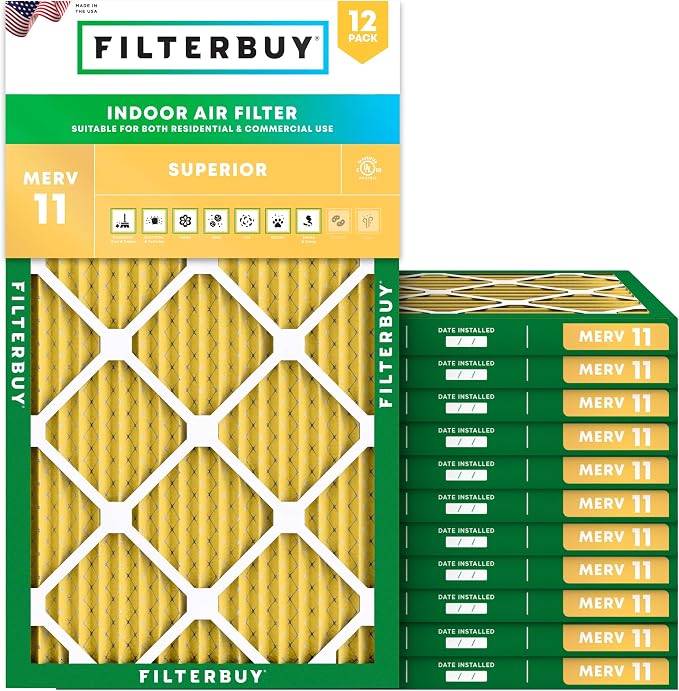 Filterbuy 10x30x1 Air Filter MERV 11 Superior Pet & Allergy Defense, by Filterbuy