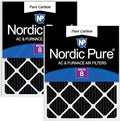 Nordic Pure 20x20x1 (19 1/2 x 19 1/2 x 3/4) Pure Carbon Pleated Odor Reduction Furnace Air Filters 2 Pack
