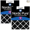 Nordic Pure 18x24x1 (17 1/2 x 23 1/2 x 3/4) Pure Carbon Pleated Odor Reduction Furnace Air Filters 2 Pack
