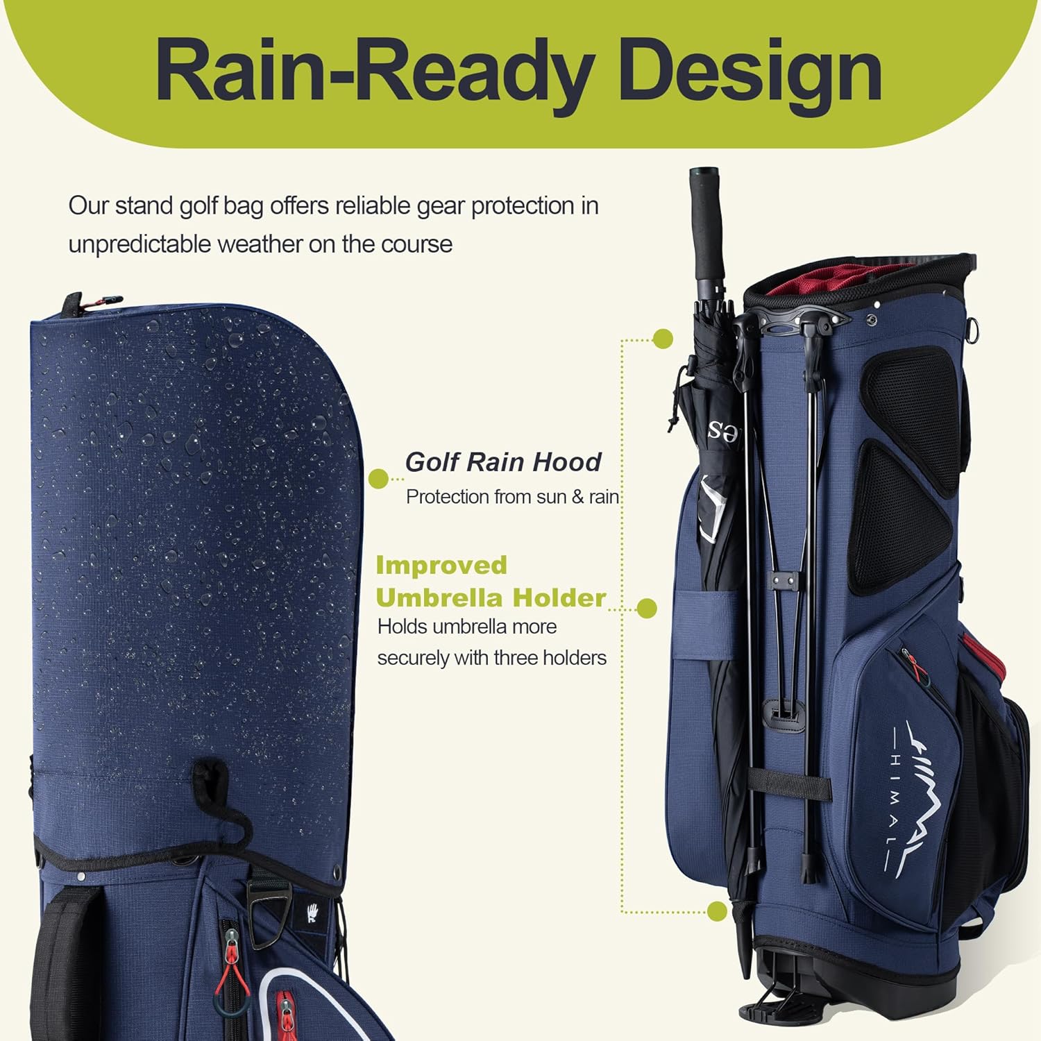 14 Way Golf Stand Bag, Golf Bags for Men with Stand, Top Dividers Ergonomic with 10 Pockets