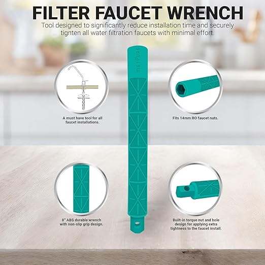Airgap RO Faucet Reverse Osmosis Drinking Water Filtration System Water Dispenser Spout (Chrome) with Pre-Inserted Tubing and Faucet Wrench. Vase Style. NSF Certified.