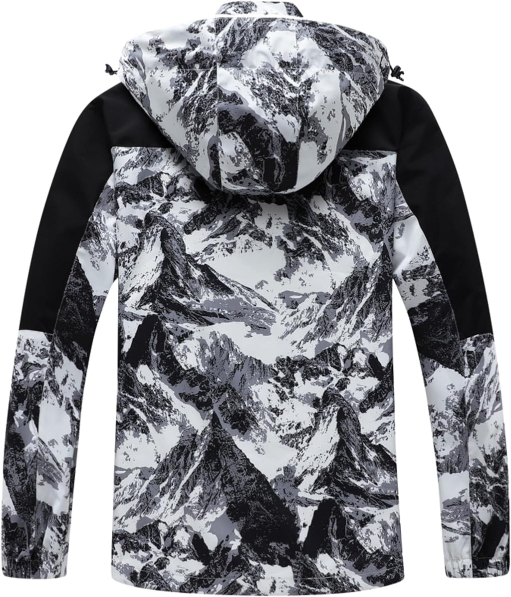 GIISAM Rain Jacket for Men, Mens Waterproof Raincoat Lightweight Rain Jackets Outdoor Rain Coat Windbreaker with Hood