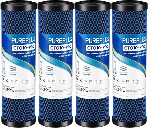 1 Micron 2.5" x 10" Whole House CTO Carbon Water Filter Cartridge Replacement by PUREPLUS