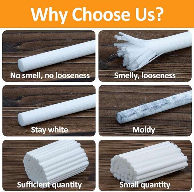 60PCS Humidifier Stick Filter Refill - Mini Air Diffuser Pure Wicks Refill Cotton Filter Sticks Replacement Wicks for Small Portable Humidifier Diffuser in Office Bedroom Home