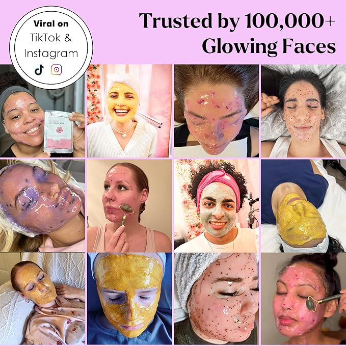 Jelly Face Mask for Facials - Lavender Hydrating, Brightening & Nourishing Jelly Mask with Free Jade Roller & Spatula | Professional Hydrojelly Masks | Vajacial Jelly Mask | 23 Oz Jar Skin Care-FlexoryFit