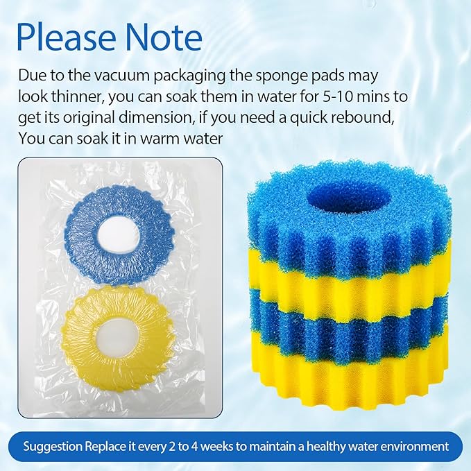 Replacement Sponge Filter Media Pad Compatible with VIVOHOME/VEVOR/VIVOGROW 1580/1840 GPH Biological Pond Filter, fit for SUNSUN CPF-2500/3500 Pressure Pond Filter for Koi Fish Pond Filter
