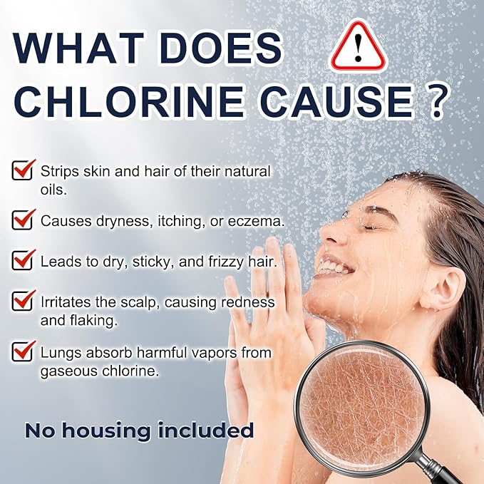 20-Stage Shower Head Filter Replacement Cartridge (No Housing) – Universal Shower Water Filter for Hard Water, Reduces Chlorine & Impurities for Softer Skin & Healthier Hair (Two Pack)