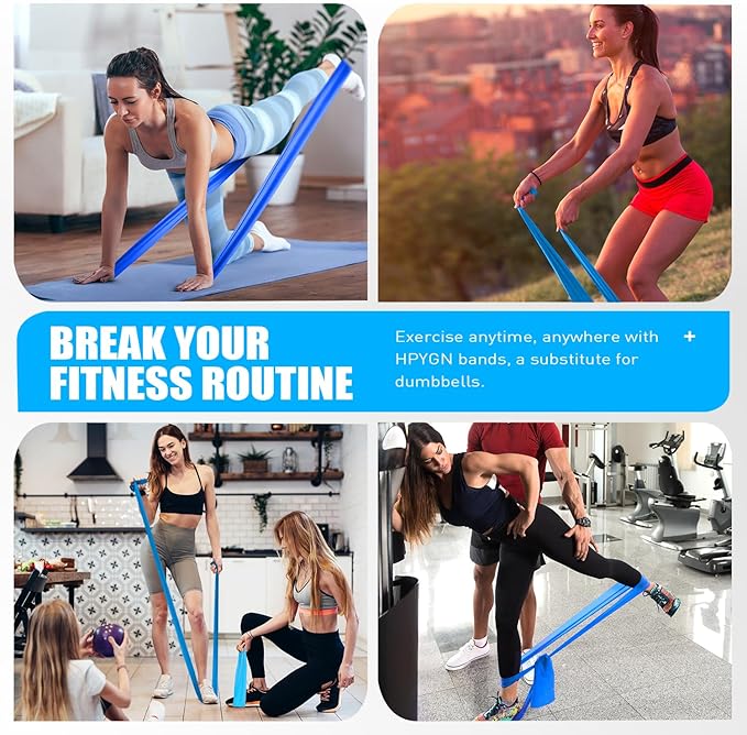 Resistance Bands, Exercise Bands, Physical Therapy Bands for Strength Training, Yoga, Pilates, Stretch Elastic Band with Different Strengths, Workout Bands for Home Gym-FlexoryFit