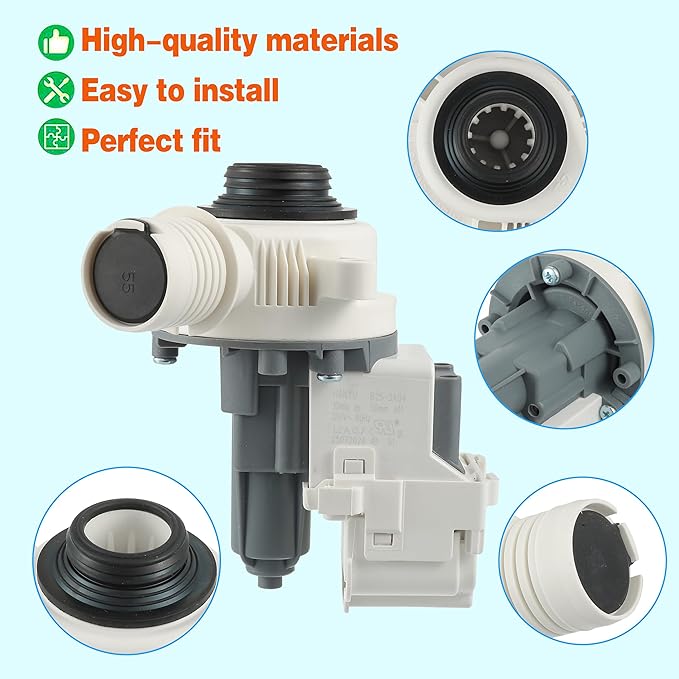W10919003 W10775446 Washer Drain Pump Compatible With Whirlpool Kenmore Maytag Clothes Washer Washing Machine Water Drain Pump and Motor Replacement Parts for: AP6038235 4461359 PS11770076
