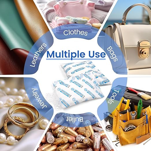 Silica Gel Packets, 20 Gram 15 Packs Dessicant Packets for Storage, Pure and Safe Silica Gel Desiccant Packs, Humidity Packs