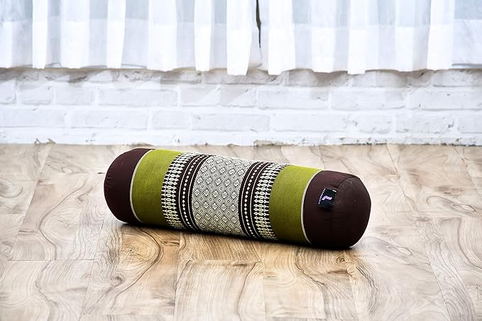 Leewadee Small Yoga Bolster – Shape-Retaining Cervical Neck Roll, Tube Pillow for Comfortable Reading, Kapok Filling, 22 x 6 x 6 inches-FlexoryFit