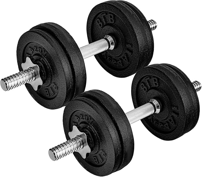 Yes4All Old School Adjustable Dumbbell Set with Weight Plates, Star Lock Collars/Connector, 40lbs to 200lbs Adjustable Weight Plates Set-FlexoryFit