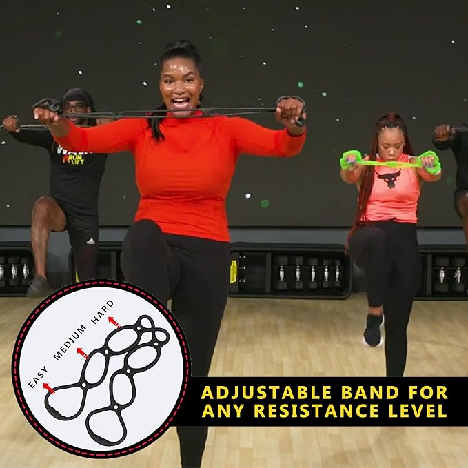 Walk at Home Workout Bands 7 Ring Adjustable Resistance Bands for Working Out Home Workout Walking Exercise Workout Bands Fitness Program Exercise Bands Stretch Bands for Recovery-FlexoryFit