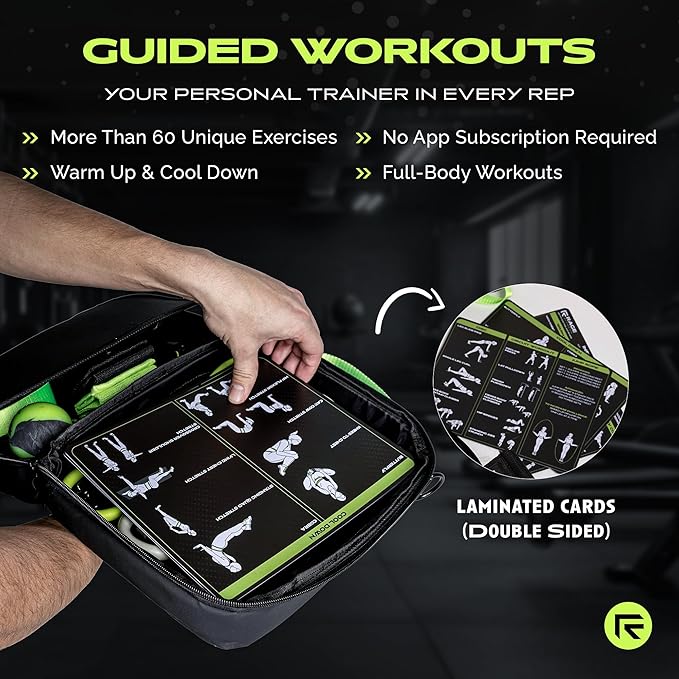 Ex Kit Home Gym Equipment with Carry Bag - 10Pcs Resistance Bands Kit with Handles, Door Anchor, Jump Rope, Booty Bands & More – Full Body Workout Bands Set for Strength, Cardio & Flexibility-FlexoryFit