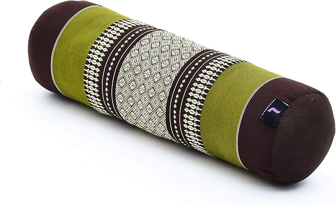 Leewadee Small Yoga Bolster – Shape-Retaining Cervical Neck Roll, Tube Pillow for Comfortable Reading, Kapok Filling, 22 x 6 x 6 inches-FlexoryFit