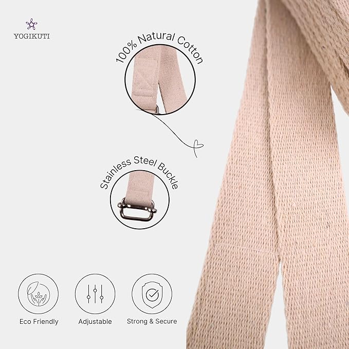 Yoga Strap - Adjustable D-Ring Buckle Yoga Belt for Pilates, Gym Workouts, and Physical Therapy | Improves Sitting Posture for Women & Men-FlexoryFit