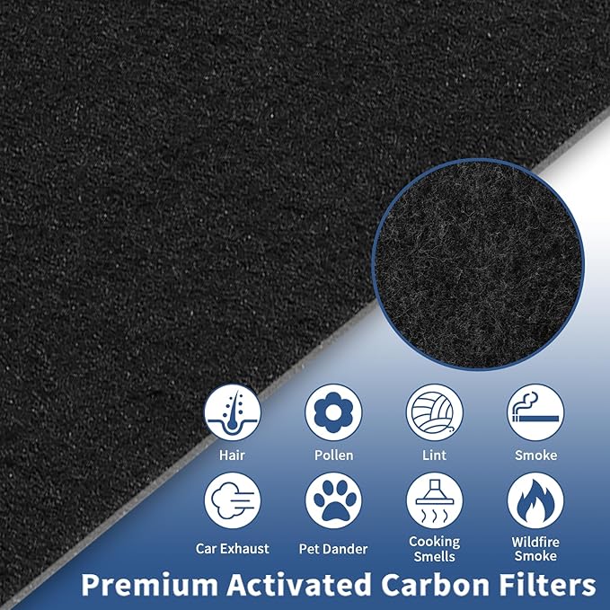 HRF-A300 Pre Filter A Replacement for Honeywell HEPA Air Purifier HPA300 Series, Funmit 4 Pack Precut Activated Carbon Pre Filter Replacement Compatible with Honeywell Air Purifier Prefilter A