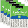 Nordic Pure 16x24x1 (Actual Size: 15 1/2 x 23 1/2 x 3/4) Pleated Air Filters MERV 13 Plus Carbon 4 Pack