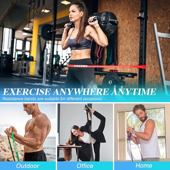 Resistance Bands Set, Pull Up Assistance Bands Pull Up Bands Exercise Bands for Men Women, Workout Bands for Working Out, Muscle Strength Training, Body Stretching-FlexoryFit