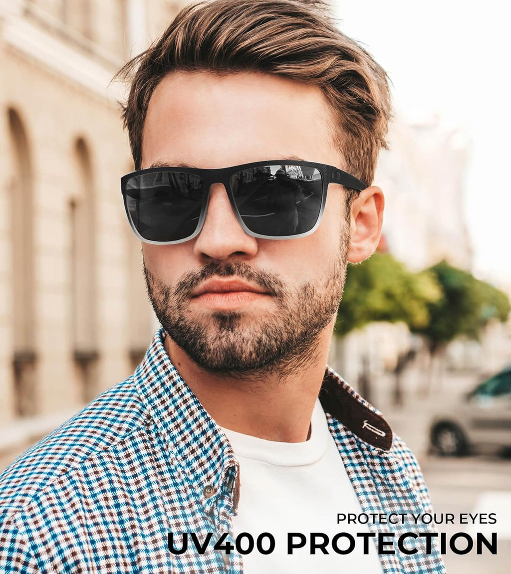 KALIYADI Polarized Sunglasses for Men, Lightweight Sun Glasses with UV Protection for Driving Fishing Golf