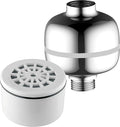 Advanced High Intensity Super Compact Universal Shower Filter with Replaceable Enriched KDF Shower Filter Cartridge by Hotel Spa AquaCare. Use with Any Shower Head, Handshower Or 3-Way Shower Combo