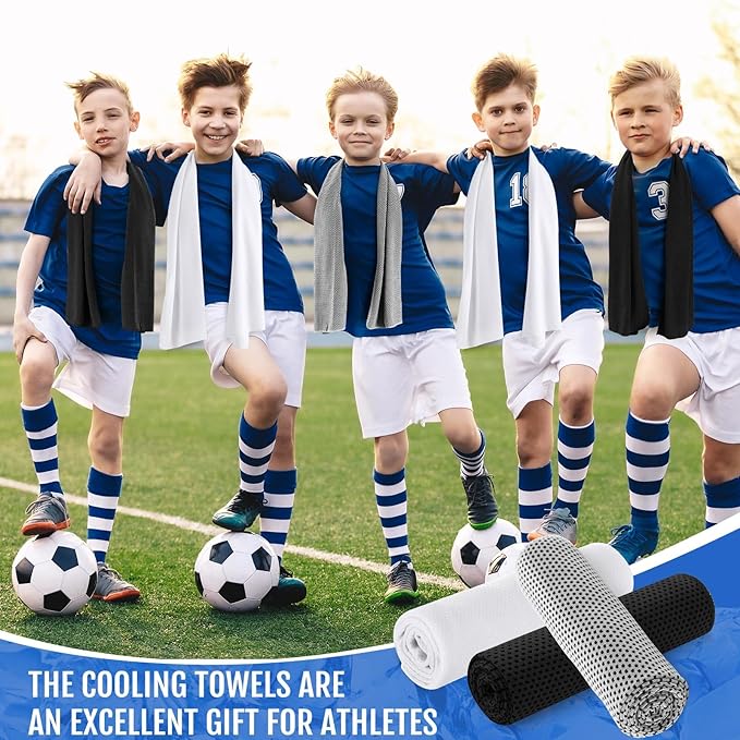 Hosuly 30 Pack Cooling Towels, 40"x12" Ice Breathable Soft Chilly Sweat Rag Microfiber Workout Rags for Gym Cooling Towels for Neck and Face for Yoga Golf Sport Running-FlexoryFit