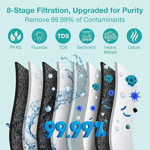 SimPure Q3-600 Tankless Reverse Osmosis System, Under Sink Water Filter System 600 GPD, 8 Stage Electric RO Water Filtration, Reduce 98% TDS, 2:1 Pure to Drain, USA Tech, NSF/ANSI 58 Certified, FCC