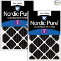 Nordic Pure 20x20x4 (Actual Size: 19 1/2 x 19 1/2 x 3 5/8) Pure Carbon Pleated Odor Reduction Merv 8 Furnace Filters 2 Pack